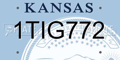 1TIG772 Kansas License Plate