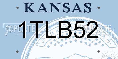 1TLB52 Kansas License Plate