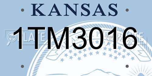 1TM3016 Kansas License Plate