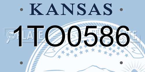 1TO0586 Kansas License Plate