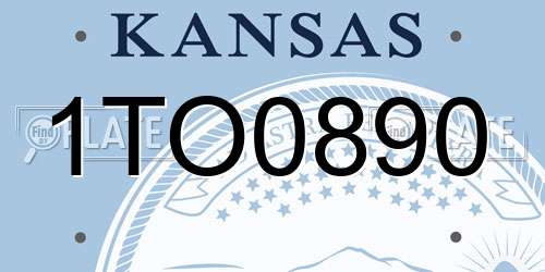 1TO0890 Kansas License Plate