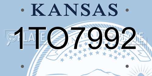 1TO7992 Kansas License Plate