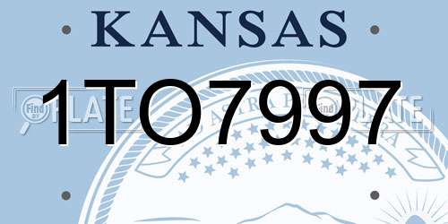 1TO7997 Kansas License Plate