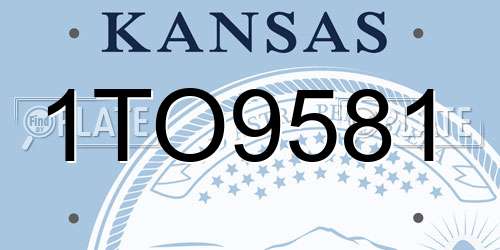 1TO9581 Kansas License Plate