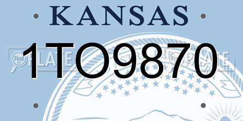 1TO9870 Kansas License Plate