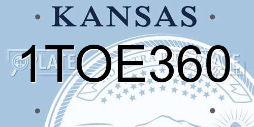 1TOE360 Kansas License Plate