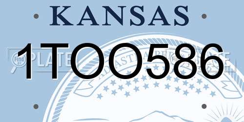 1TOO586 Kansas License Plate