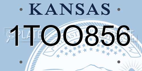 1TOO856 Kansas License Plate