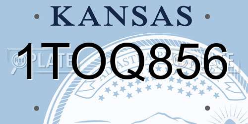 1TOQ856 Kansas License Plate