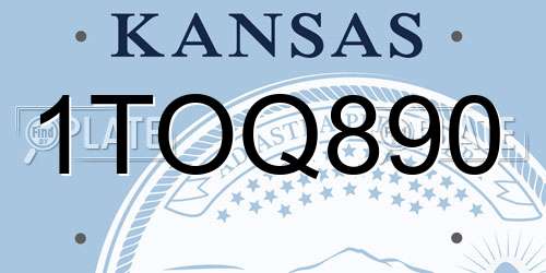 1TOQ890 Kansas License Plate