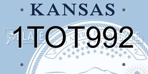 1TOT992 Kansas License Plate