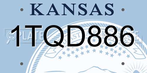 1TQD886 Kansas License Plate
