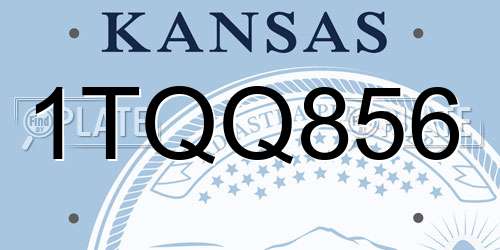 1TQQ856 Kansas License Plate