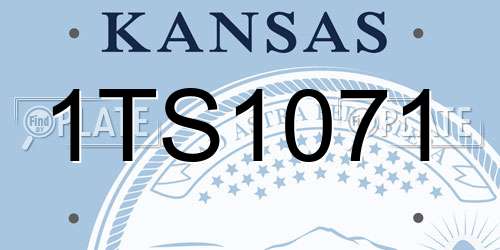1TS1071 Kansas License Plate