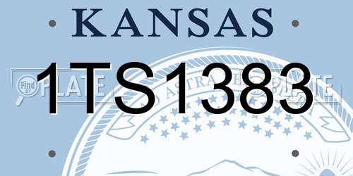 1TS1383 Kansas License Plate
