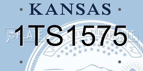 1TS1575 Kansas License Plate