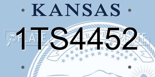 1TS4452 Kansas License Plate