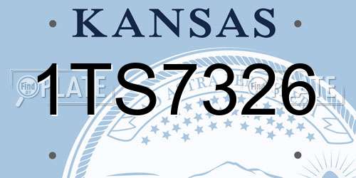 1TS7326 Kansas License Plate