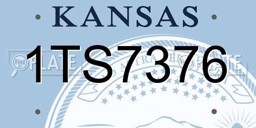 1TS7376 Kansas License Plate