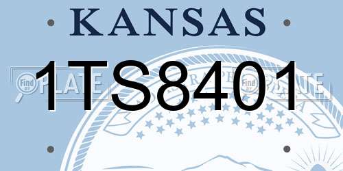 1TS8401 Kansas License Plate