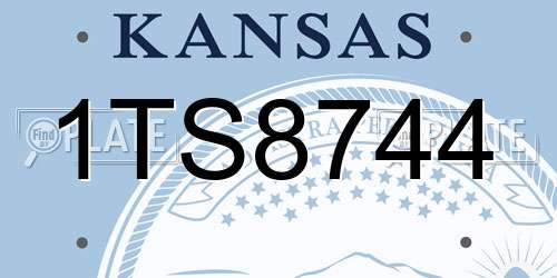 1TS8744 Kansas License Plate