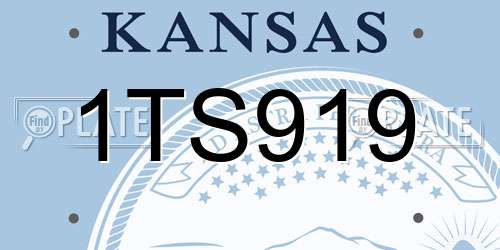 1TS919 Kansas License Plate
