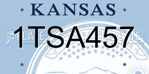 1TSA457 Kansas License Plate