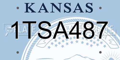 1TSA487 Kansas License Plate