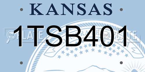 1TSB401 Kansas License Plate