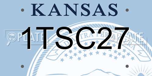 1TSC27 Kansas License Plate