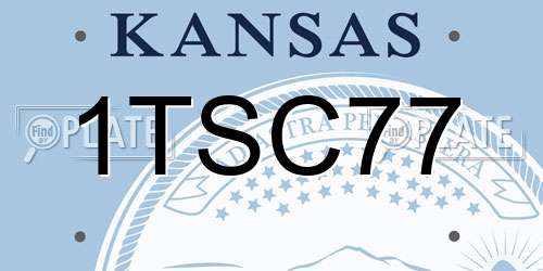 1TSC77 Kansas License Plate