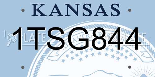 1TSG844 Kansas License Plate