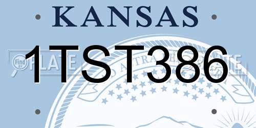 1TST386 Kansas License Plate