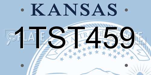 1TST459 Kansas License Plate