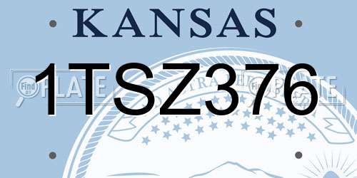 1TSZ376 Kansas License Plate