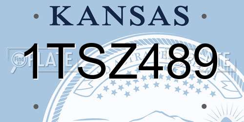 1TSZ489 Kansas License Plate