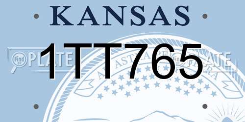 1TT765 Kansas License Plate