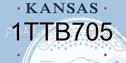 1TTB705 Kansas License Plate