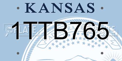 1TTB765 Kansas License Plate