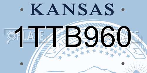 1TTB960 Kansas License Plate