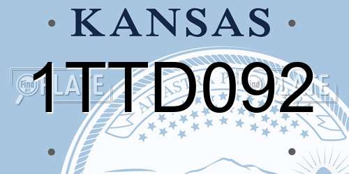 1TTD092 Kansas License Plate