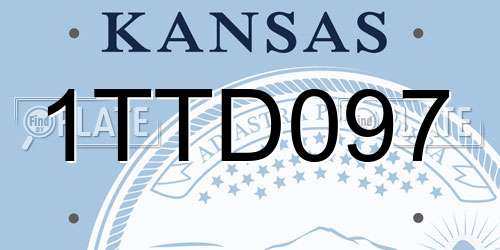 1TTD097 Kansas License Plate