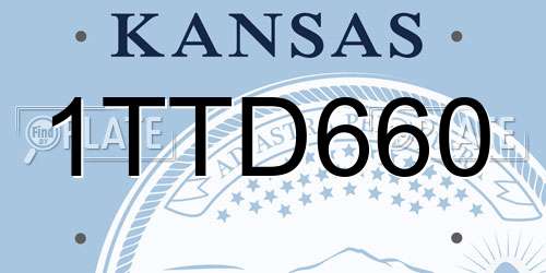 1TTD660 Kansas License Plate