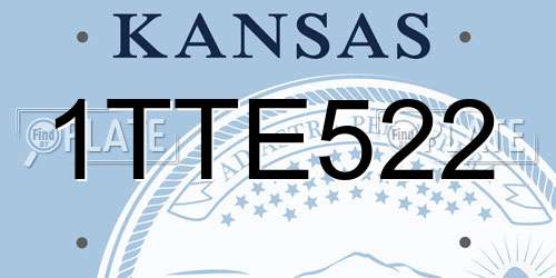 1TTE522 Kansas License Plate