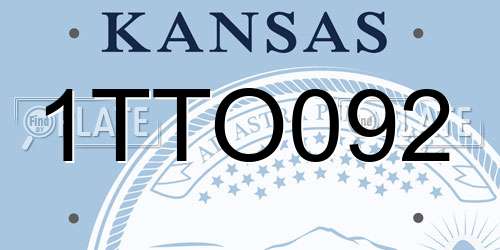1TTO092 Kansas License Plate