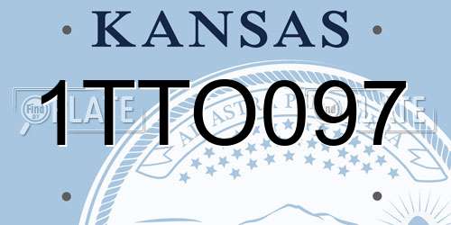 1TTO097 Kansas License Plate