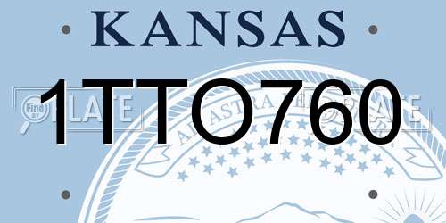 1TTO760 Kansas License Plate