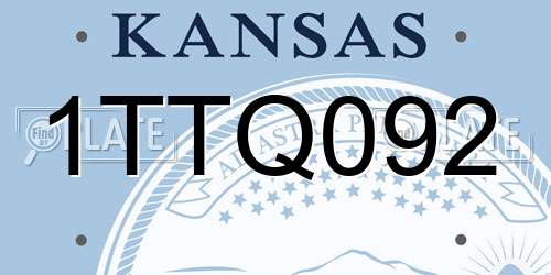 1TTQ092 Kansas License Plate