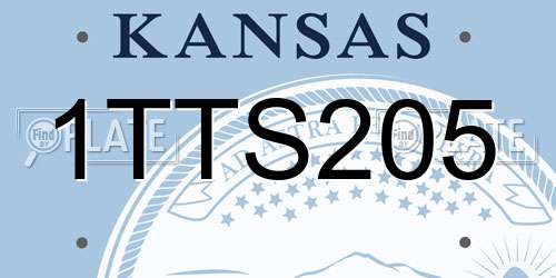 1TTS205 Kansas License Plate