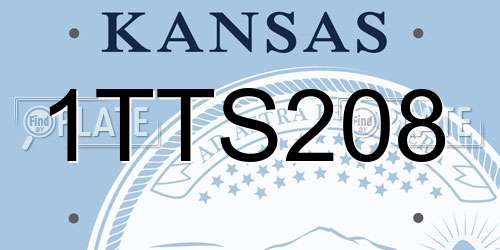 1TTS208 Kansas License Plate
